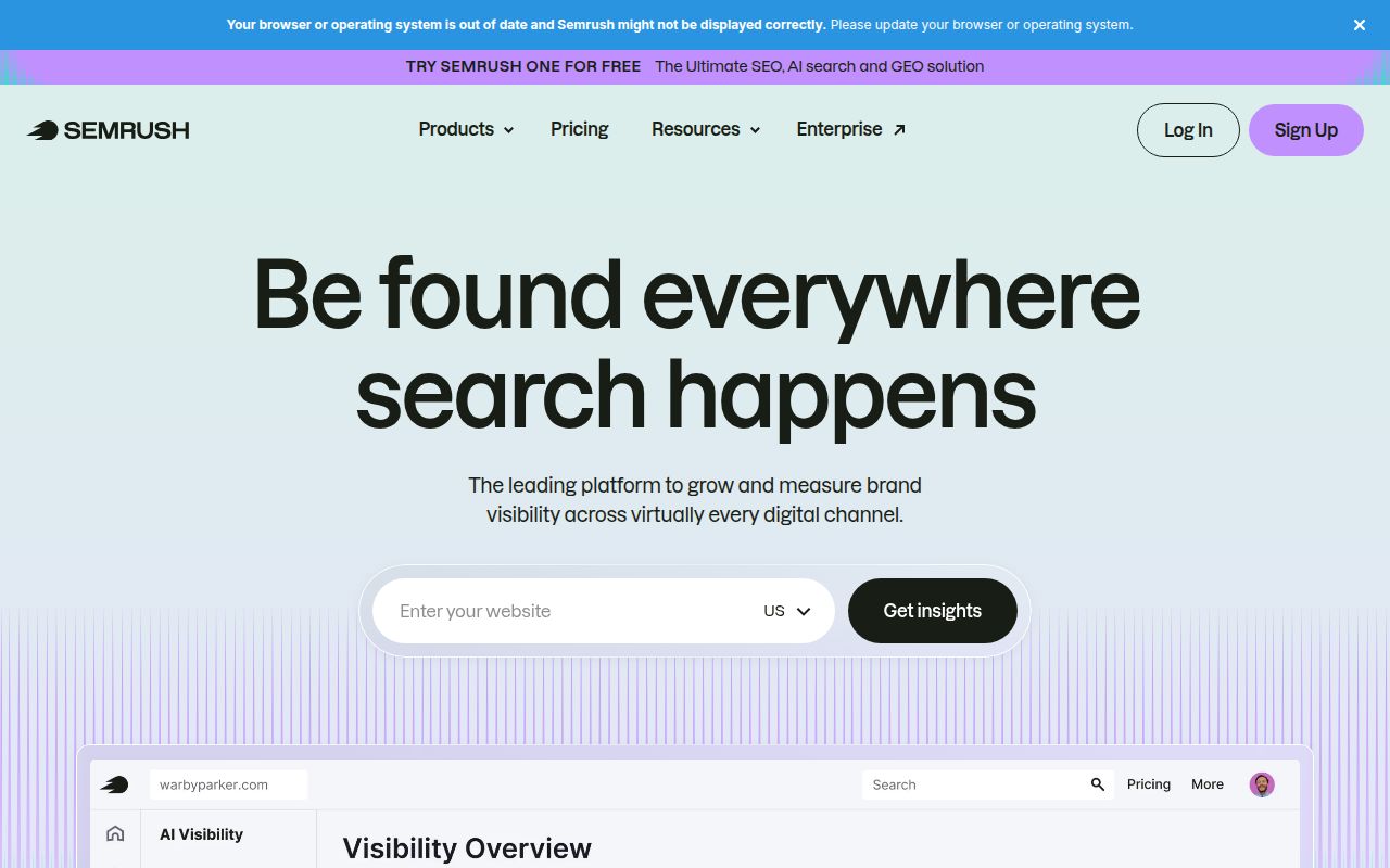 Semrush のスクリーンショット