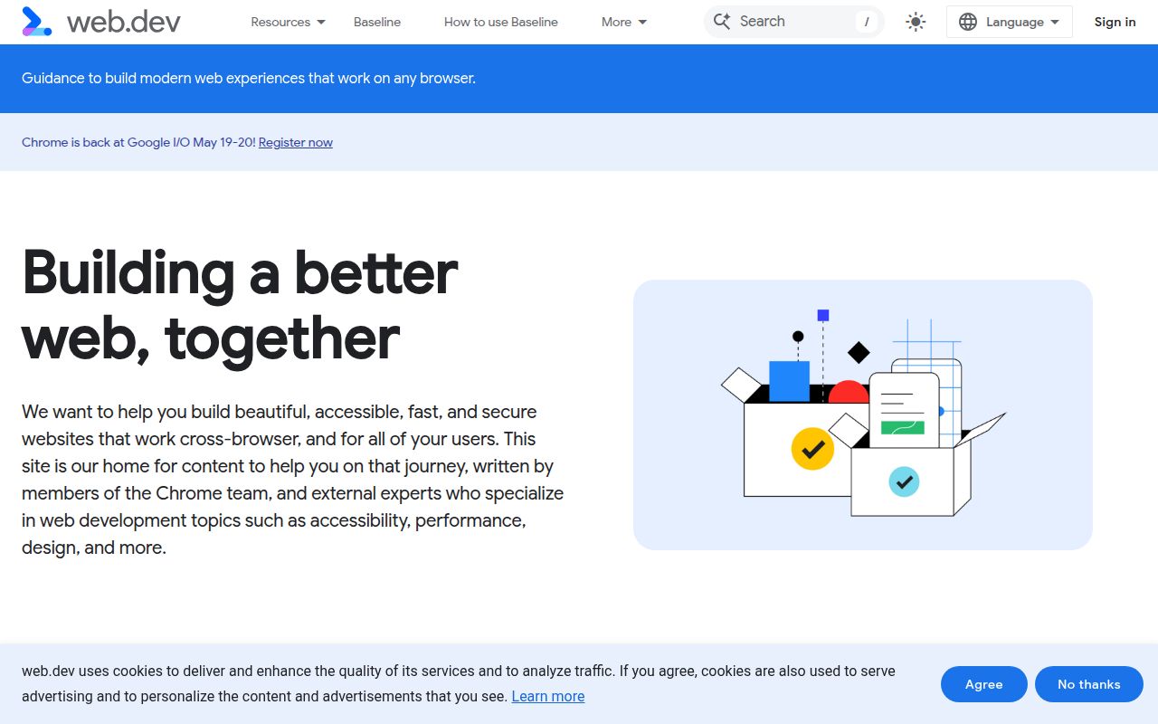 web.dev のスクリーンショット